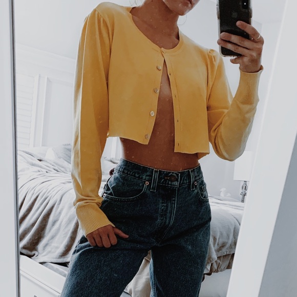 Princess Polly Sweaters - Yellow button up cardigan